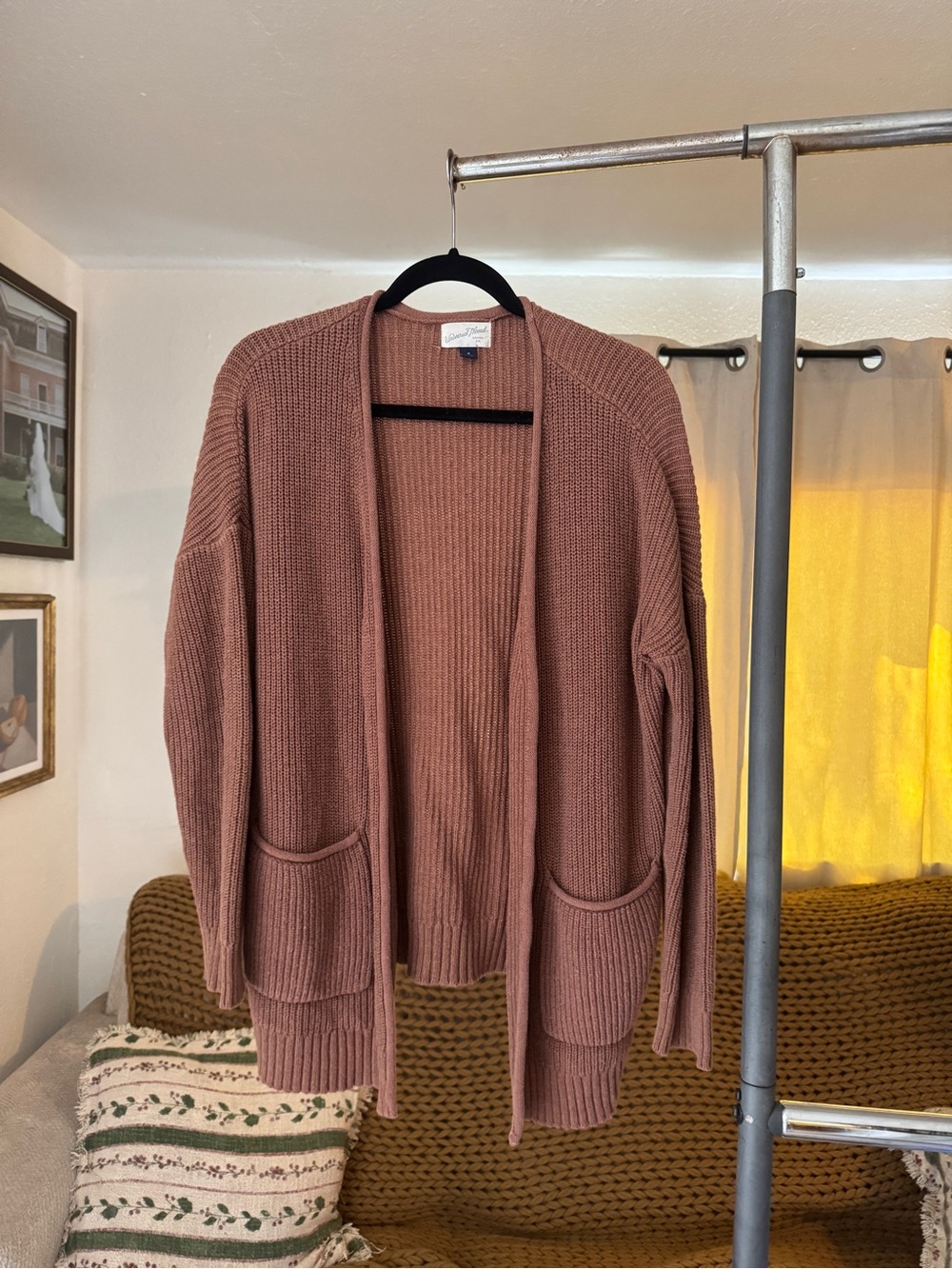 Universal Thread Open-Front Cardigan in Dusty Mauve